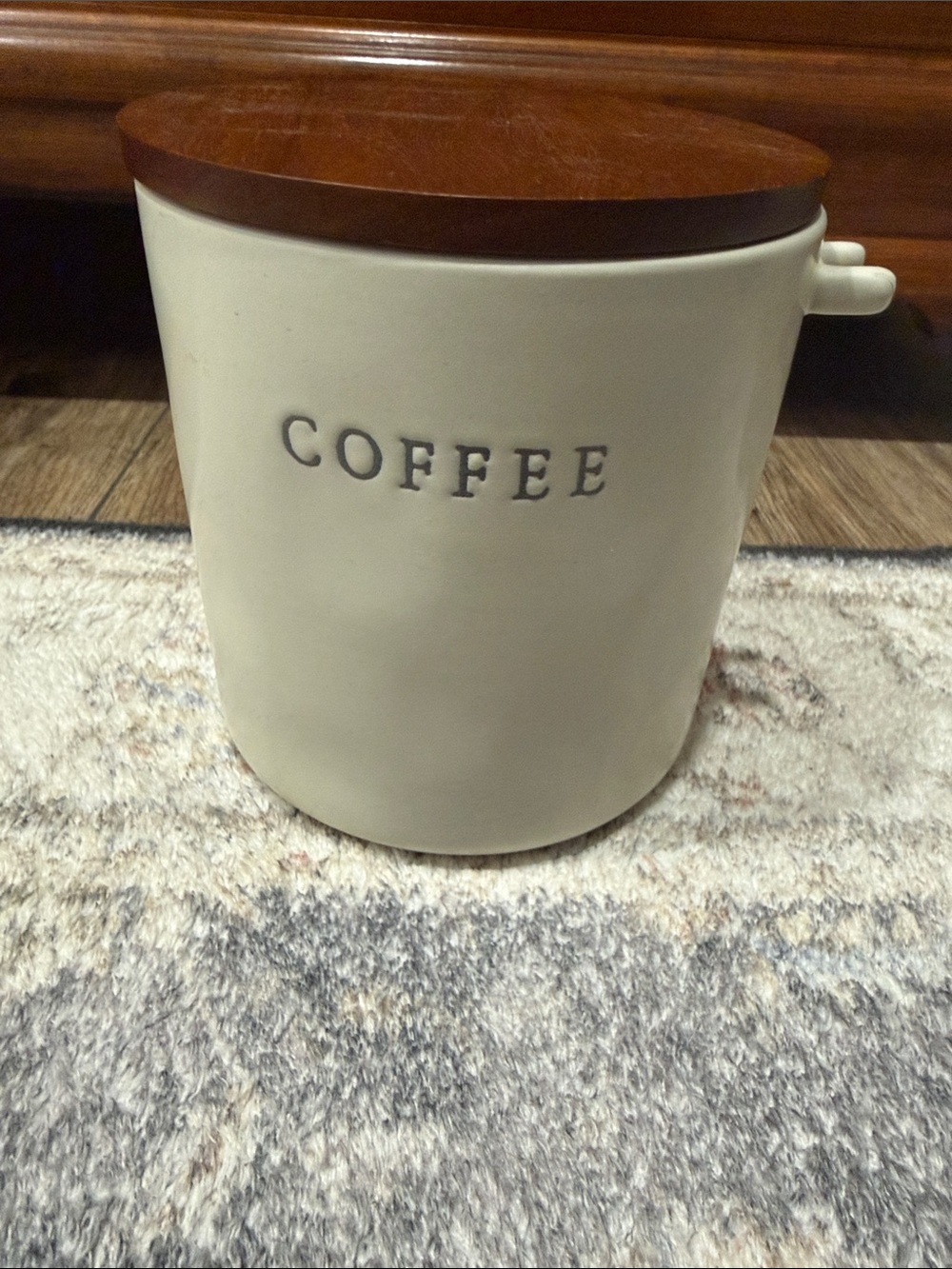 Magnolia Hearth and Hand Ceramic Coffee Canister with Wood Lid - Cream